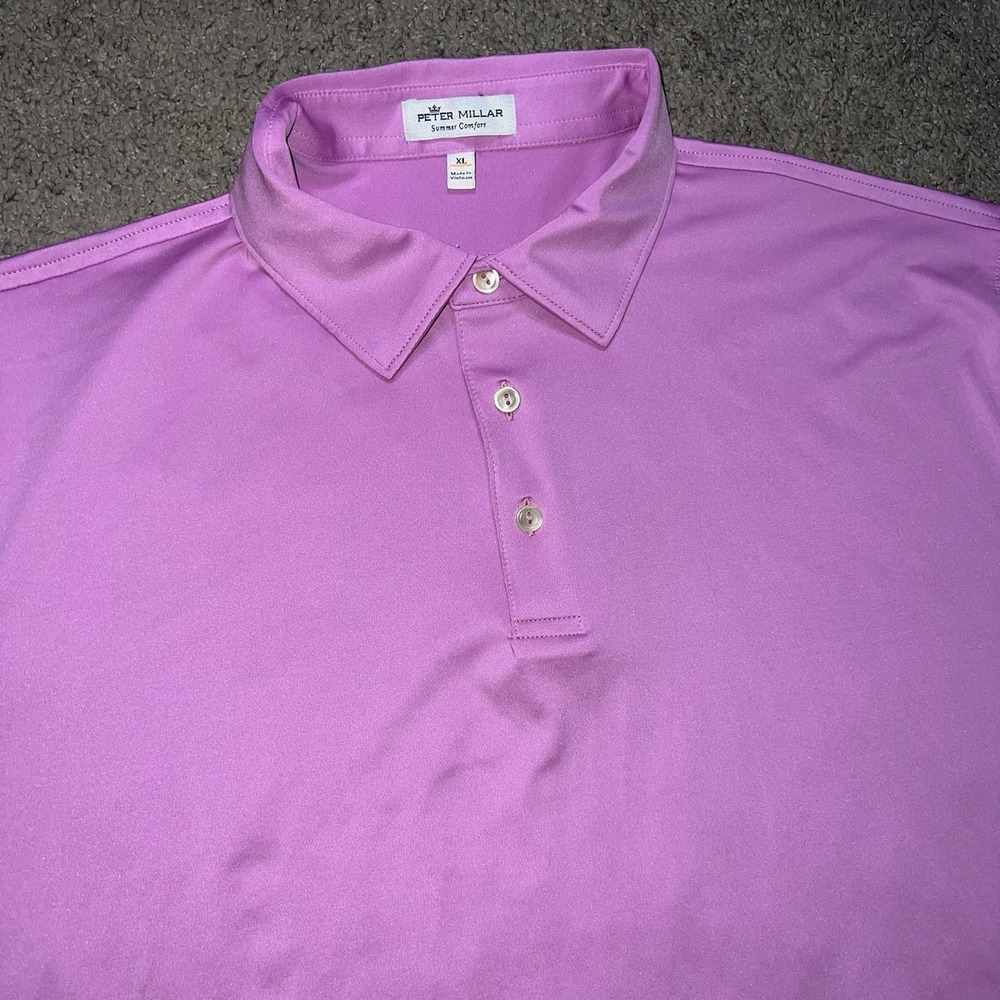 Peter Millar Polo Shirt Mens XL Pink Summer Comfort Performance Stretch